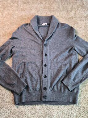 Gap Men Shawl Collar Cardigan Sweater Cotton Cashmere Gray Grandpacore Sz S G030